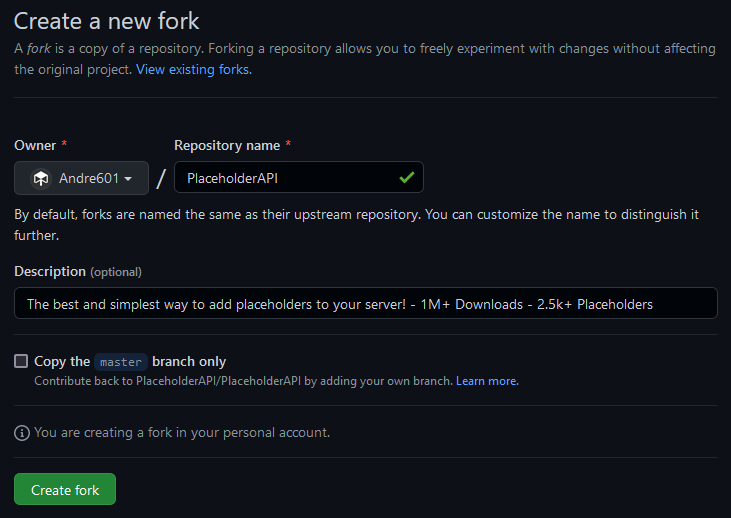 fork repo